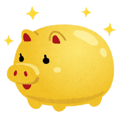 金の豚の貯金箱のイメージ画像